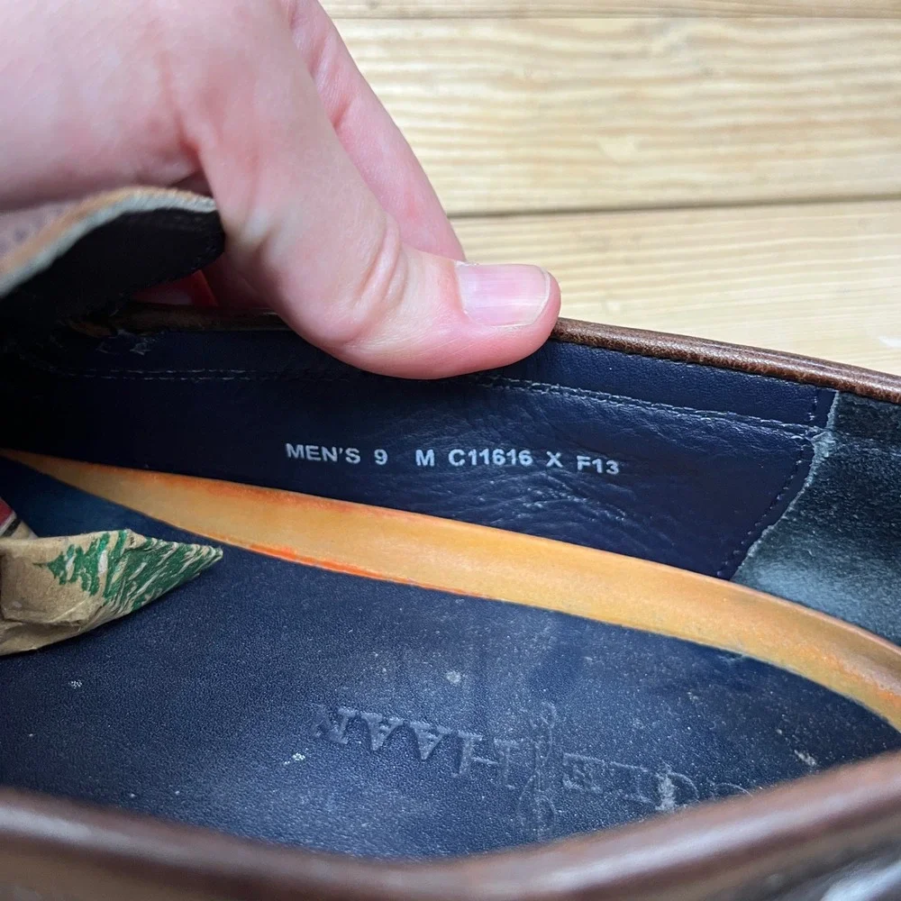 Cole Haan Mens Pinch Penny Loafer Dark Brown Leather preppy office Size 9 flats